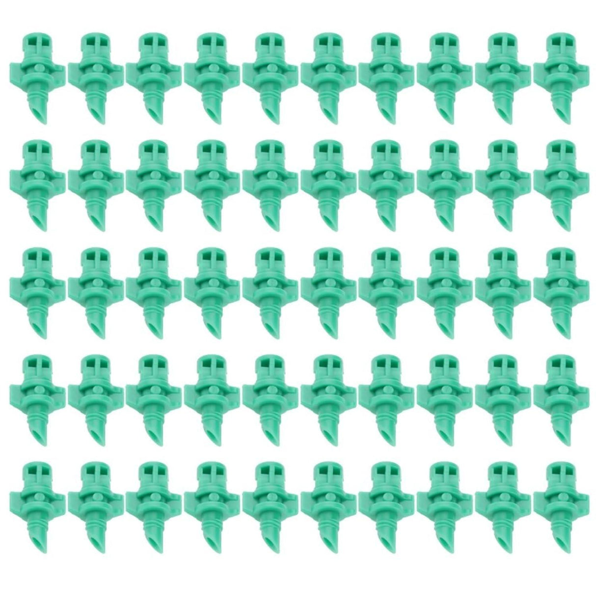 Water Spray Misting Nozzle Pack of 100 – Mini Sprinklers for Garden, Lawn Irrigation, 180 Degree Coverage, Green Plastic Drip System - Singhal Mart