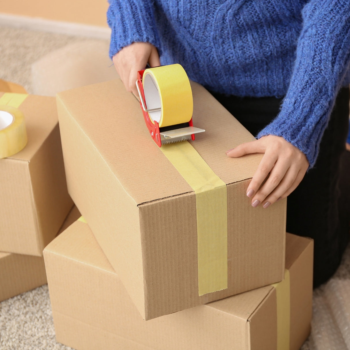 Singhal Heavy Duty Manual Hand Operated Tape Dispenser (50 mm and 2 Inch) with Stainless Steel Blade-Pack of 3