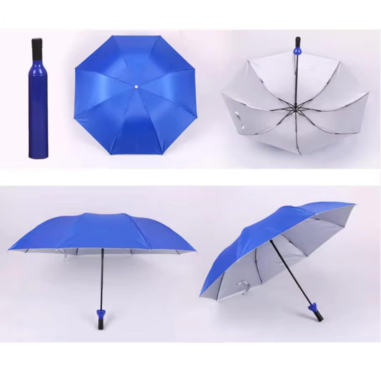 Windproof Double Layer Umbrella with Bottle Cover – UV Protection and Rain Shield | Outdoor Car Umbrella for Women, Men, and Kids (Multi-Color) - Singhal Mart