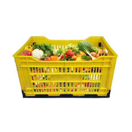 Yellow Collapsible Foldable Basket Multipurpose size 500mm x 325mm x 200mm - Singhal Mart