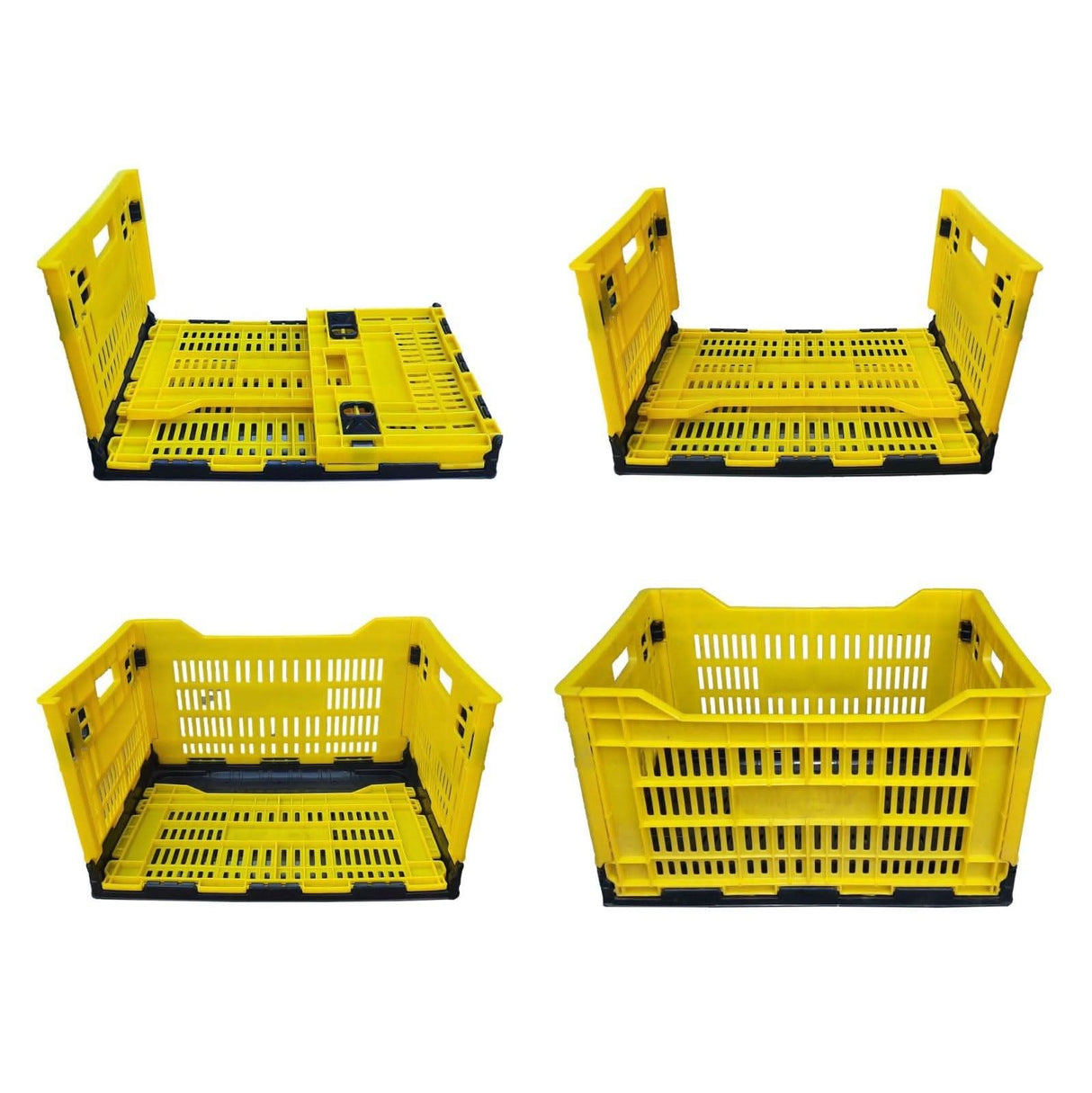 Yellow Collapsible Foldable Basket Multipurpose size 500mm x 325mm x 200mm - Singhal Mart