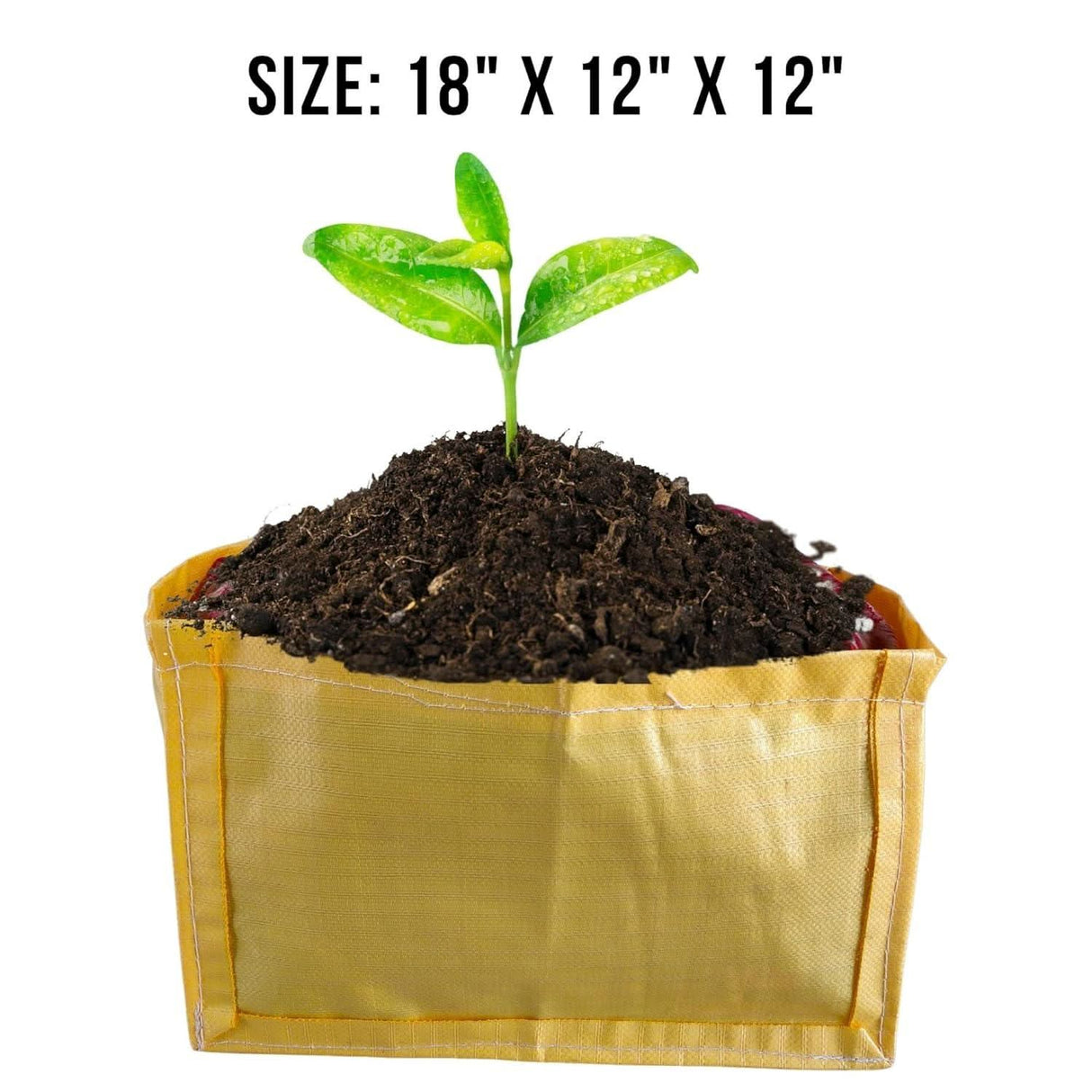 Yellow Grow Bag Rectangle 18x12x12 inch - Singhal Mart