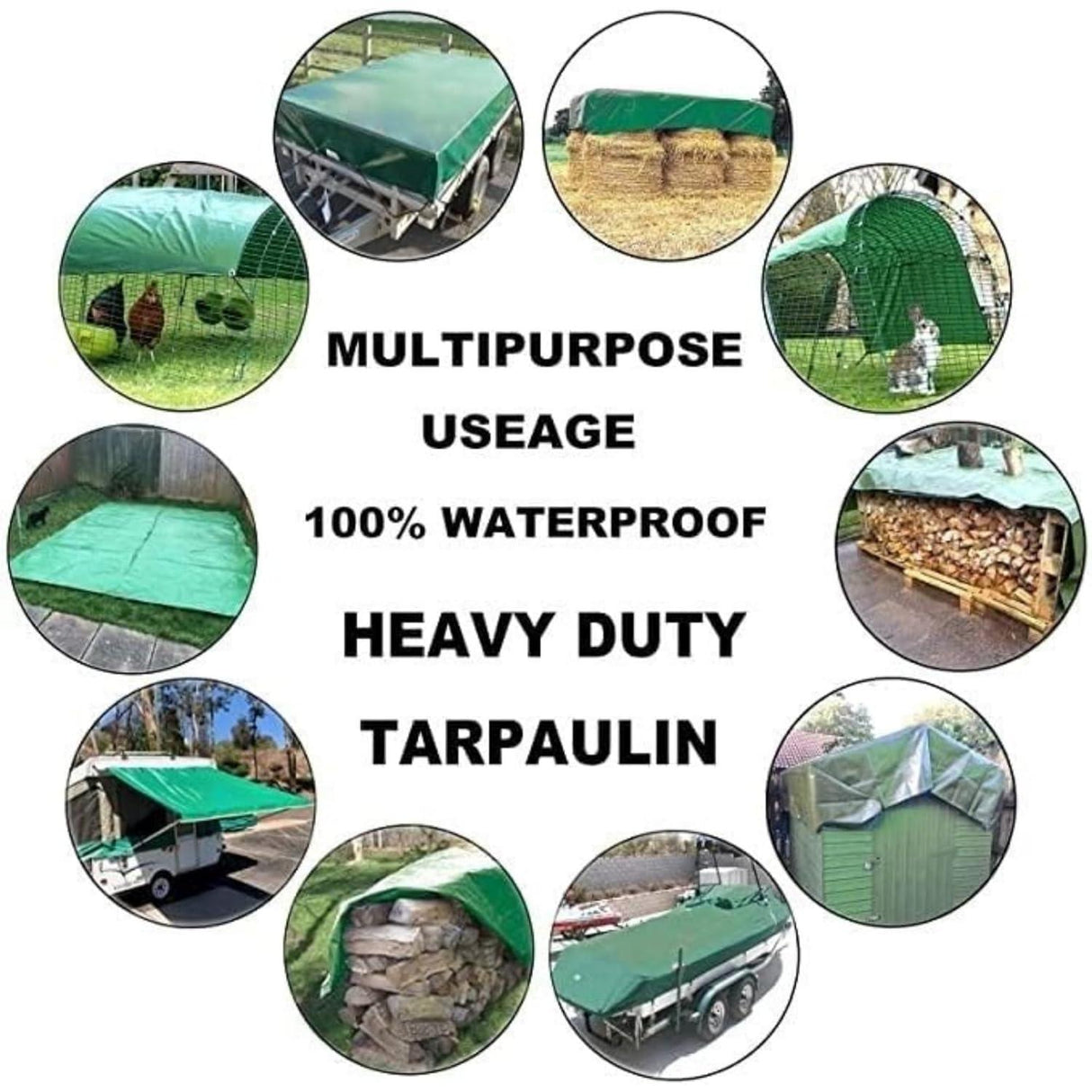 Yellow Tarpaulin Sheet 16x24ft – Heavy Duty, UV Resistant, Reinforced Eyelets, 100% Virgin, 170 GSM Waterproof Tirpal for Tough Conditions - Singhal Mart