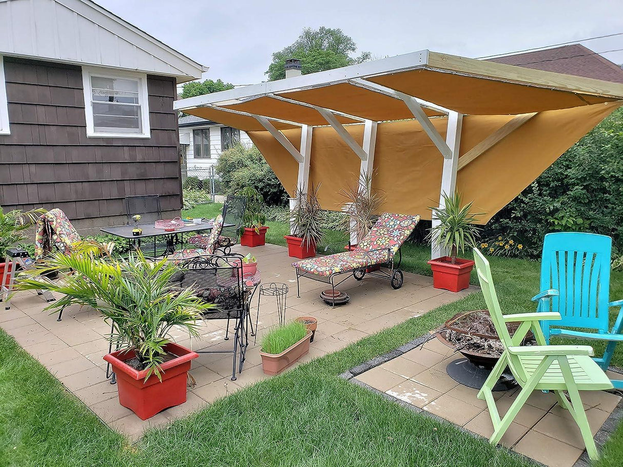 Yellow Tarpaulin Sheet 16x24ft – Heavy Duty, UV Resistant, Reinforced Eyelets, 100% Virgin, 170 GSM Waterproof Tirpal for Tough Conditions - Singhal Mart