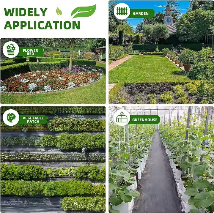 Singhal Premium Black Garden Weed Control Barrier Sheet 0.60 Meter Width (2 feet) Without Green line , Heavy-Duty Landscape Fabric, Eco-Friendly, Durable Weed Block Mat for Gardening