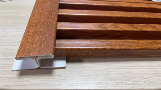 SINGHAL Soffit Panel Clip, PVC Louver Panels Fitting Accessories Connecting Strip H-Clip 10FT Length - Natural Wood, Grey Wood, Light Walnut - Ideal for Walls & Ceilings