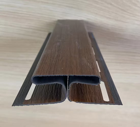 SINGHAL Soffit Panel Clip, PVC Louver Panels Fitting Accessories Connecting Strip H-Clip 10FT Length - Natural Wood, Grey Wood, Light Walnut - Ideal for Walls & Ceilings
