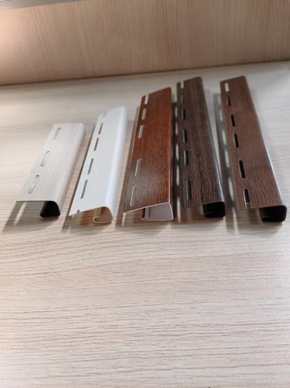 SINGHAL Soffit Panel Clip, PVC Louver Panels Fitting Accessories Connecting Strip J-Clip 10FT Length - Natural Wood, Grey Wood, Light Walnut - Ideal for Walls & Ceilings