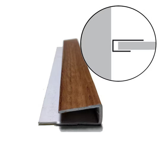SINGHAL Soffit Panel Clip, PVC Louver Panels Fitting Accessories Connecting Strip J-Clip 10FT Length - Natural Wood, Grey Wood, Light Walnut - Ideal for Walls & Ceilings