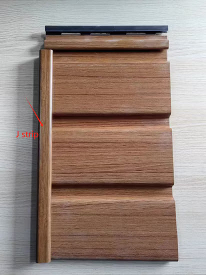 SINGHAL Soffit Panel Clip, PVC Louver Panels Fitting Accessories Connecting Strip J-Clip 10FT Length - Natural Wood, Grey Wood, Light Walnut - Ideal for Walls & Ceilings