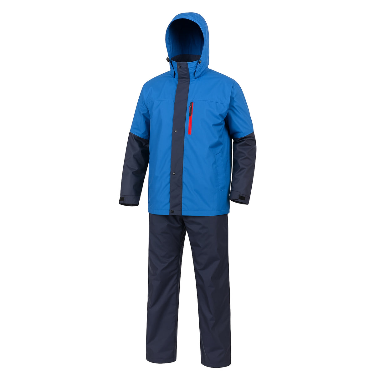 SINGHAL Men Waterproof Raincoat Set with Pants | Full Sleeves Jacket | Double Layered, Hooded | Lightweight & Breathable | Rain Coat Size: L, XL, XXL | Perfect for Monsoon