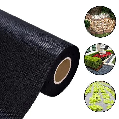 Singhal Premium Black Garden Weed Control Barrier Sheet 0.60 Meter Width (2 feet) Without Green line , Heavy-Duty Landscape Fabric, Eco-Friendly, Durable Weed Block Mat for Gardening