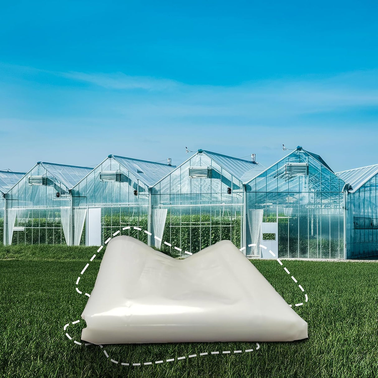Singhal Greenhouse Poly House Sheet, 200 GSM Transparent Plastic, UV Treated, Dust-Proof, Waterproof, Heavy Duty for Greenhouse Protection