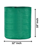 12x18 HDPE UV-protected round grow bags, pack of 20. Green color, perfect for terrace and vegetable gardening. Durable for robust plant growth. - Singhal Mart