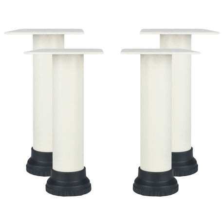 Singhal Heavy-Duty Furniture Legs – Iron Stand with Hard Plastic Anti-Slip Base – Set of 4 Replacement Legs for Bed, Sofa, Table, Cabinet, Chair – Floor Protector, Non-Scratch, Durable Support (White & Black)