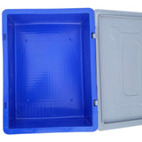 SINGHAL Blue Plastic Crate with Lid 500x325x250 MM, Heavy Duty Multipurpose Portable Storage Basket for Vegetables, Fruits, Milk & Large Items
