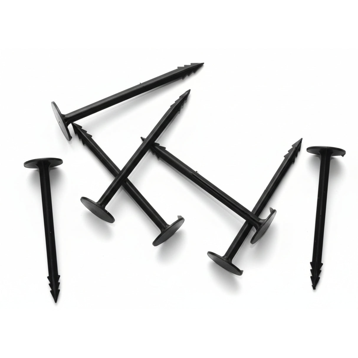 Singhal Weed Mat Nails - Plastic Ground Anchor Peg 17 cm | Heavy Duty Garden Stake for Weed Mat, Landscape Fabric & Net Fixing | UV Resistant, Weatherproof, Barbed Design (Black)