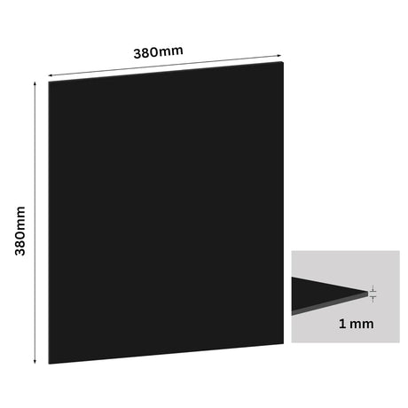 Singhal Black Premium Polypropylene PP Sheet 380x380 MM, 1mm Thickness, Durable, Lightweight & Weatherproof for Industrial & DIY Use, Pack of 2