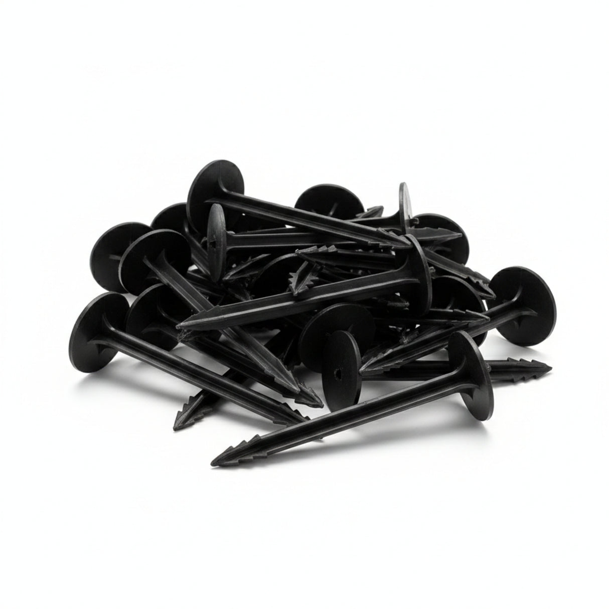 Singhal Weed Mat Nails - Plastic Ground Anchor Peg 17 cm | Heavy Duty Garden Stake for Weed Mat, Landscape Fabric & Net Fixing | UV Resistant, Weatherproof, Barbed Design (Black)