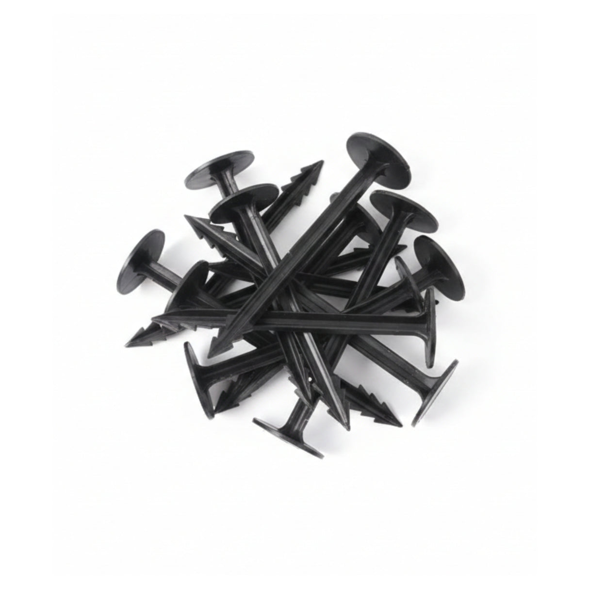 Singhal Weed Mat Nails - Plastic Ground Anchor Peg 17 cm | Heavy Duty Garden Stake for Weed Mat, Landscape Fabric & Net Fixing | UV Resistant, Weatherproof, Barbed Design (Black)