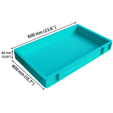 SINGHAL Plastic Crate 600x400x80 MM, Heavy Duty Multipurpose Portable Storage Basket for Vegetables, Fruits, Milk & Large Items