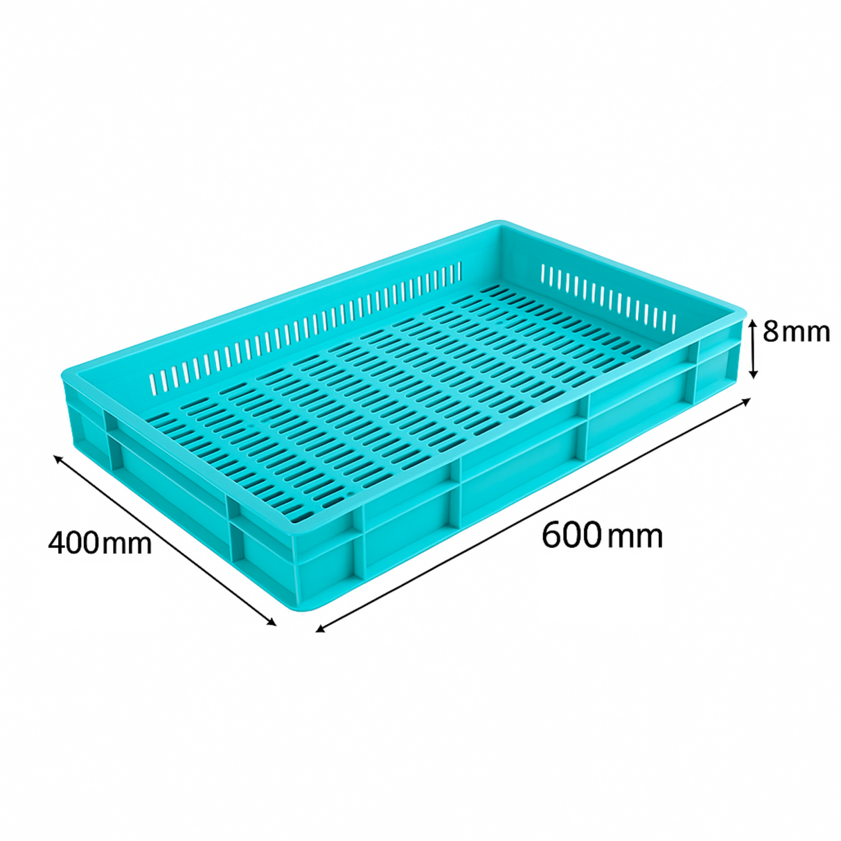 SINGHAL Plastic Jali Crate 600x400x80 MM, Heavy Duty Multipurpose Portable Storage Basket for Vegetables, Fruits, Milk & Large Items