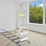 5-Step Foldable Aluminum Ladder with Anti-Skid and Slip Prevention Features – Compact and Safe for Easy Use - Singhal Mart