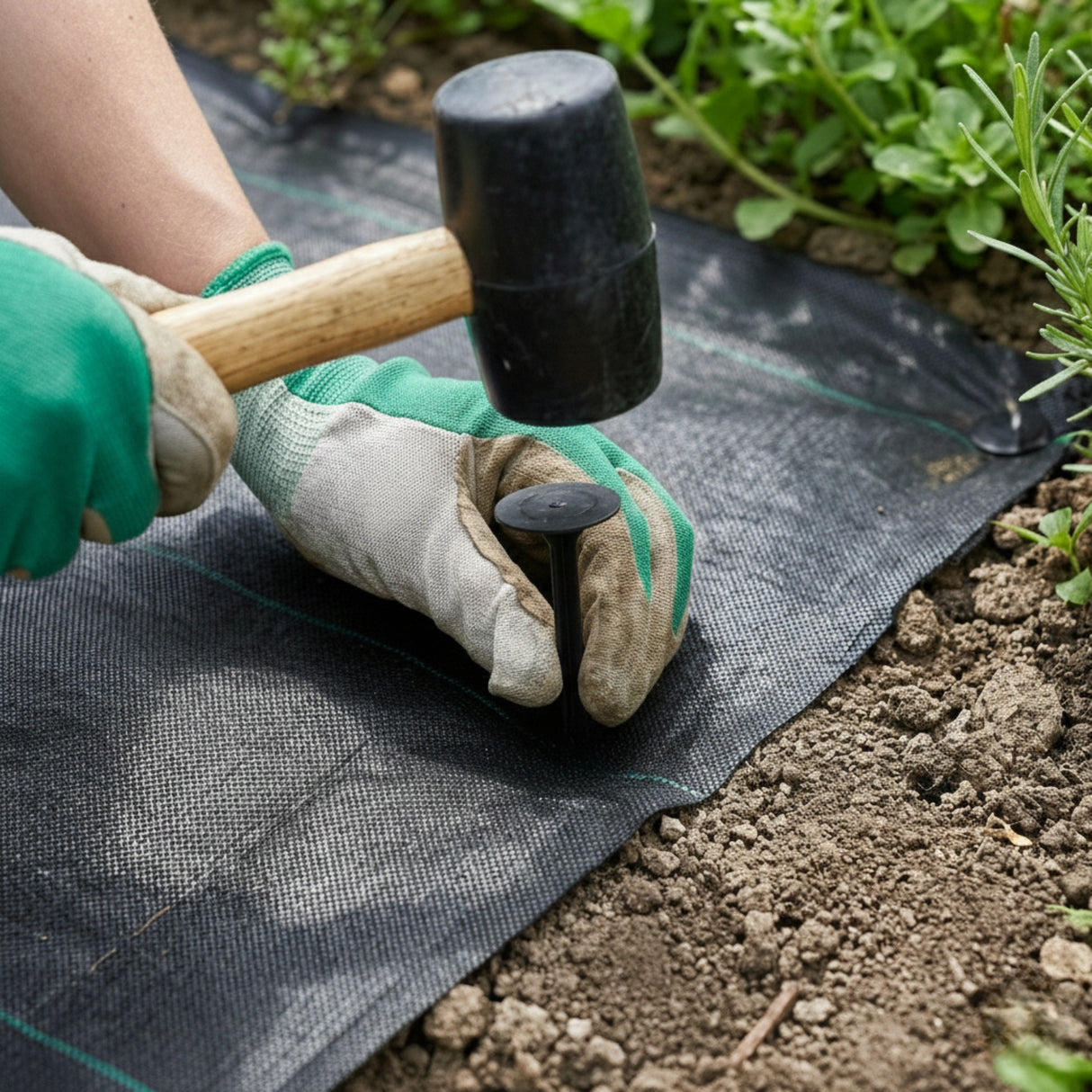 Singhal Weed Mat Nails - Plastic Ground Anchor Peg 17 cm | Heavy Duty Garden Stake for Weed Mat, Landscape Fabric & Net Fixing | UV Resistant, Weatherproof, Barbed Design (Black)