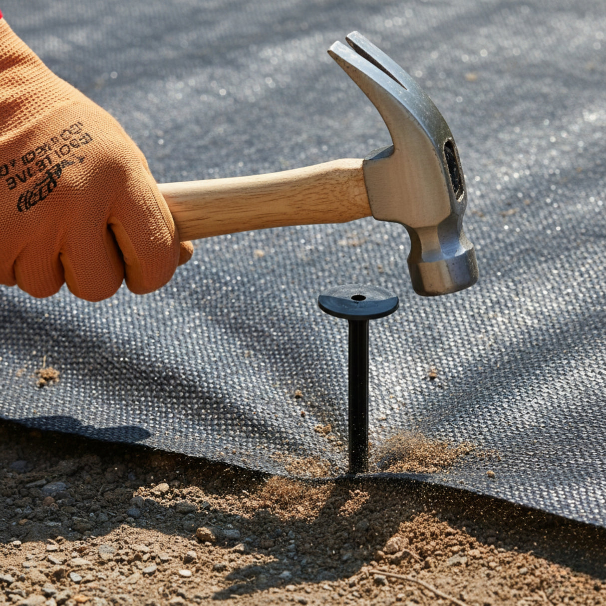 Singhal Weed Mat Nails - Plastic Ground Anchor Peg 17 cm | Heavy Duty Garden Stake for Weed Mat, Landscape Fabric & Net Fixing | UV Resistant, Weatherproof, Barbed Design (Black)