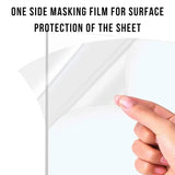 70x46 cm Clear PP Transparent Sheet, 350 Micron, Pack of 25 with One-Side Masking Film for Surface Protection - Singhal Mart