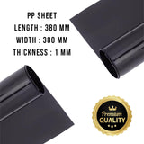Singhal Black Premium Polypropylene PP Sheet 380x380 MM, 1mm Thickness, Durable, Lightweight & Weatherproof for Industrial & DIY Use, Pack of 2