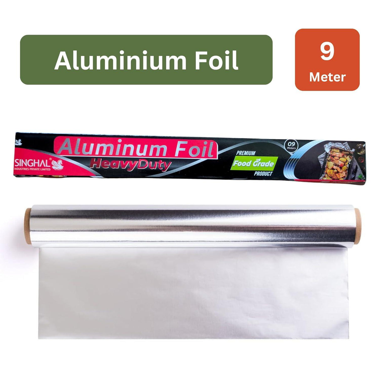 Aluminum Foil, 54 Meters, 11 Microns – Silver Foil for Kitchen, Food Packing, Wrapping, Storing, and Serving (9 Meters per Pack of 6) - Singhal Mart