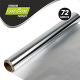 Aluminum Foil, 72 Meters, 11 Microns – Silver Foil for Kitchen Use, Food Packing, Wrapping, Storing, and Serving - Singhal Mart