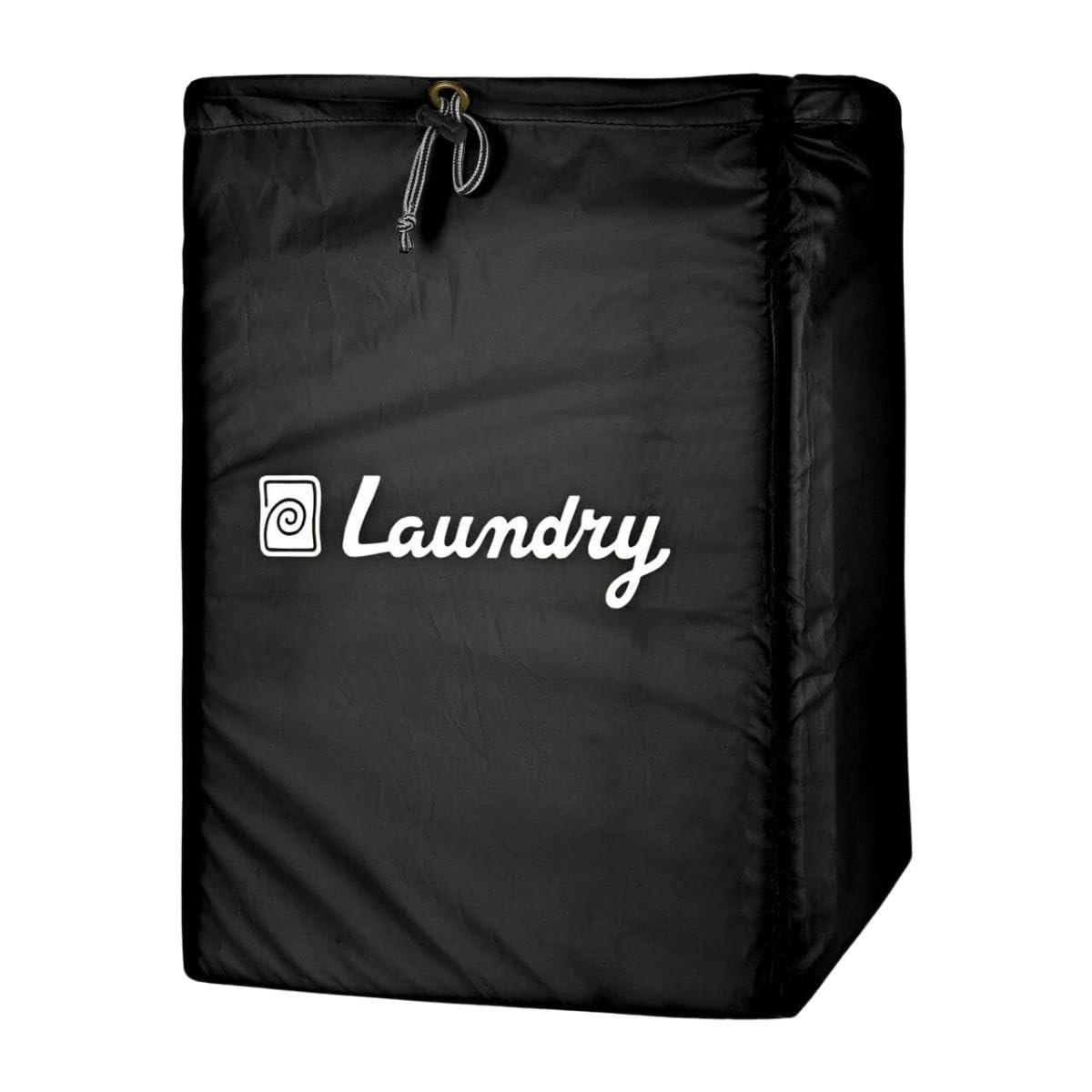 Foldable Laundry Bag with Drawstring, Black, 13x20 Inch – Perfect for Travel & Washing Machine, Single Pack - Singhal Mart