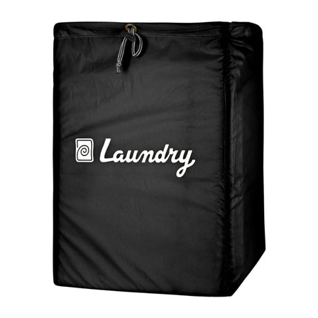 Foldable Laundry Bag with Drawstring, Black, 13x20 Inch – Perfect for Travel & Washing Machine, Single Pack - Singhal Mart