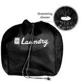 Foldable Laundry Bag with Drawstring, Black, 13x20 Inch – Perfect for Travel & Washing Machine, Single Pack - Singhal Mart