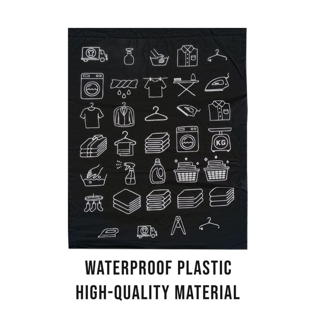Foldable Laundry Bag with Drawstring, Black, 13x20 Inch – Perfect for Travel & Washing Machine, Single Pack - Singhal Mart