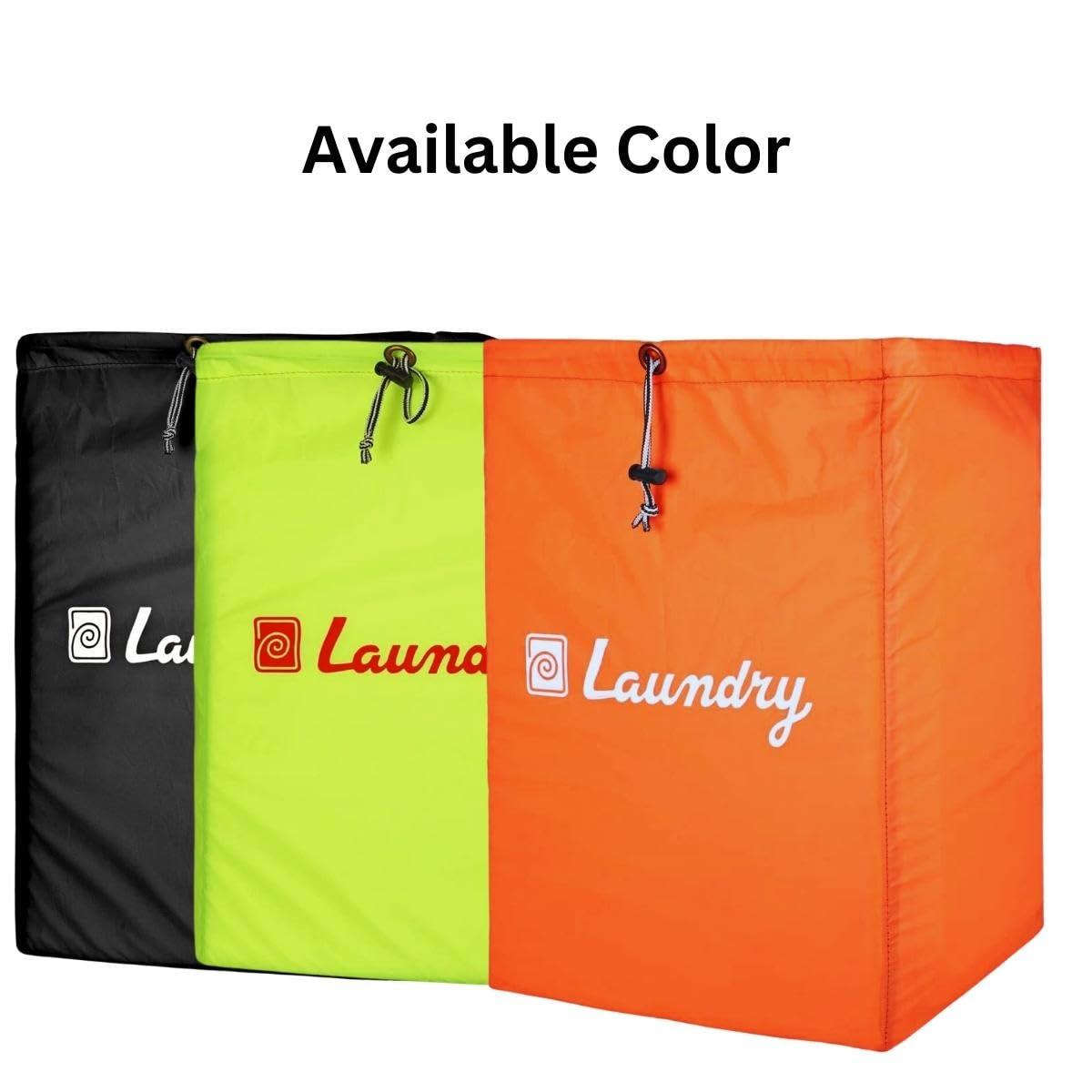 Foldable Laundry Bag with Drawstring, Black, 13x20 Inch – Perfect for Travel & Washing Machine, Single Pack - Singhal Mart