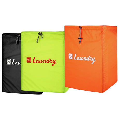 Foldable Laundry Bags with Drawstring Closure, 13x20 Inch Combo Pack of 3 – Green, Orange, and Black, Perfect for Travel and Washing Machine - Singhal Mart