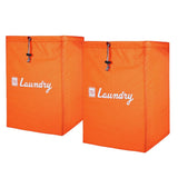 Foldable Laundry Bags with Drawstring, Orange, 13x20 Inch – Pack of 2, Perfect for Travel and Washing Machine Use - Singhal Mart