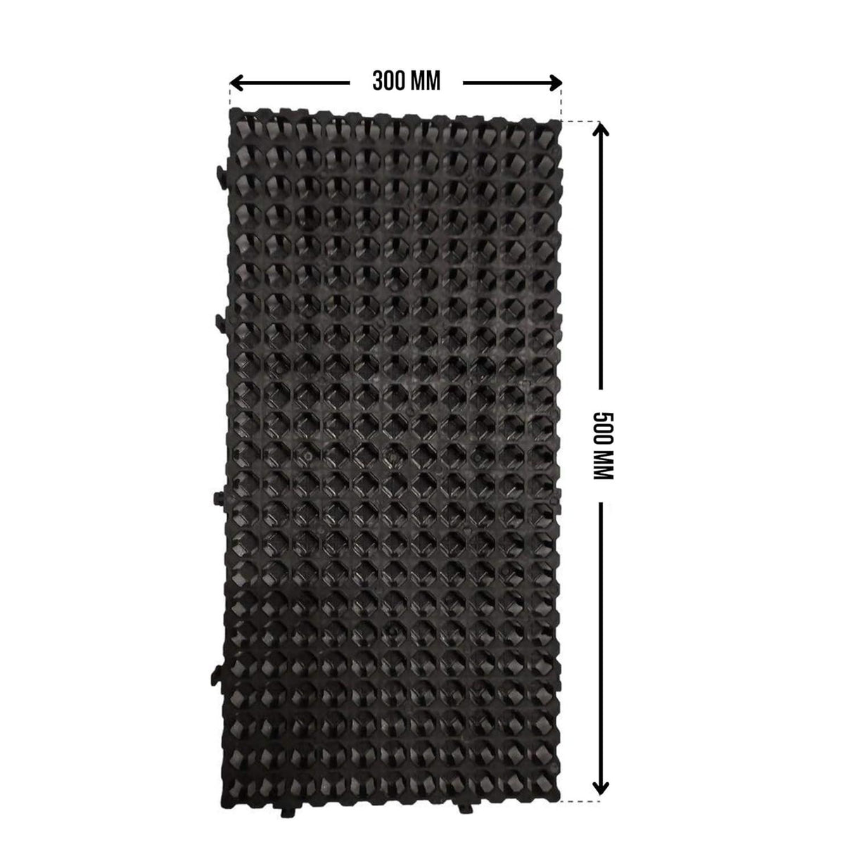 Garden Drain Cell and 20mm Drainage Mat for Terrace or Kitchen Garden, Black, 500 x 250 x 20 mm – Pack of 10 - Singhal Mart