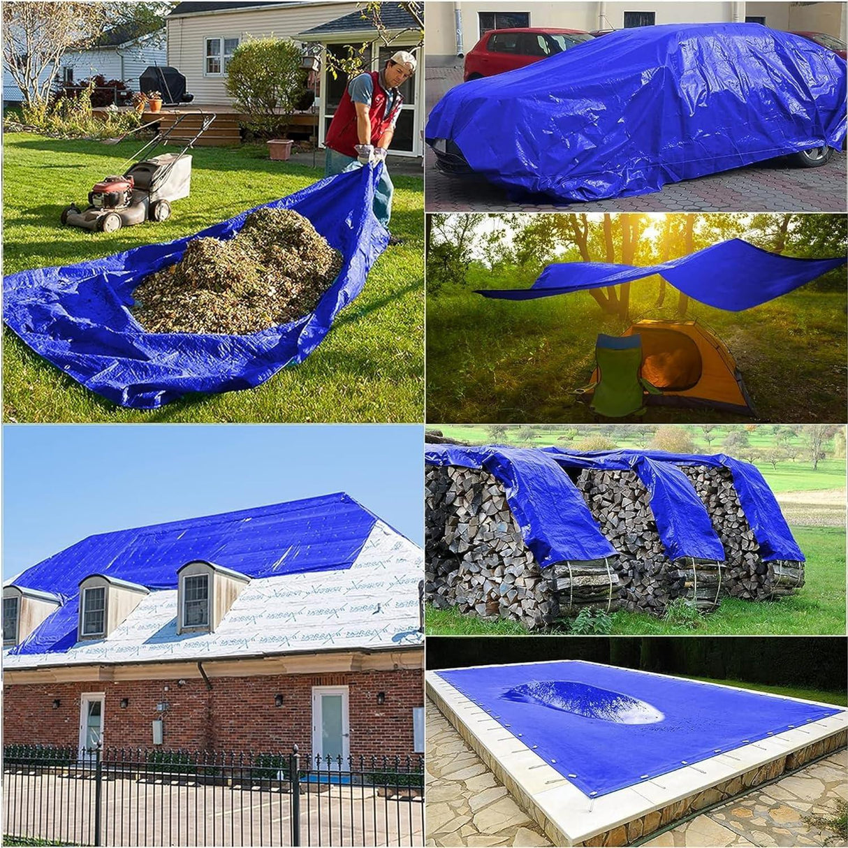 HDPE Blue Tarpaulin Sheet 16x24ft – Heavy-duty, UV-resistant, 100% pure virgin, 170 GSM with reinforced eyelets for durable, waterproof protection. - Singhal Mart
