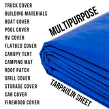 HDPE Blue Tarpaulin Sheet 16x24ft – Heavy-duty, UV-resistant, 100% pure virgin, 170 GSM with reinforced eyelets for durable, waterproof protection. - Singhal Mart