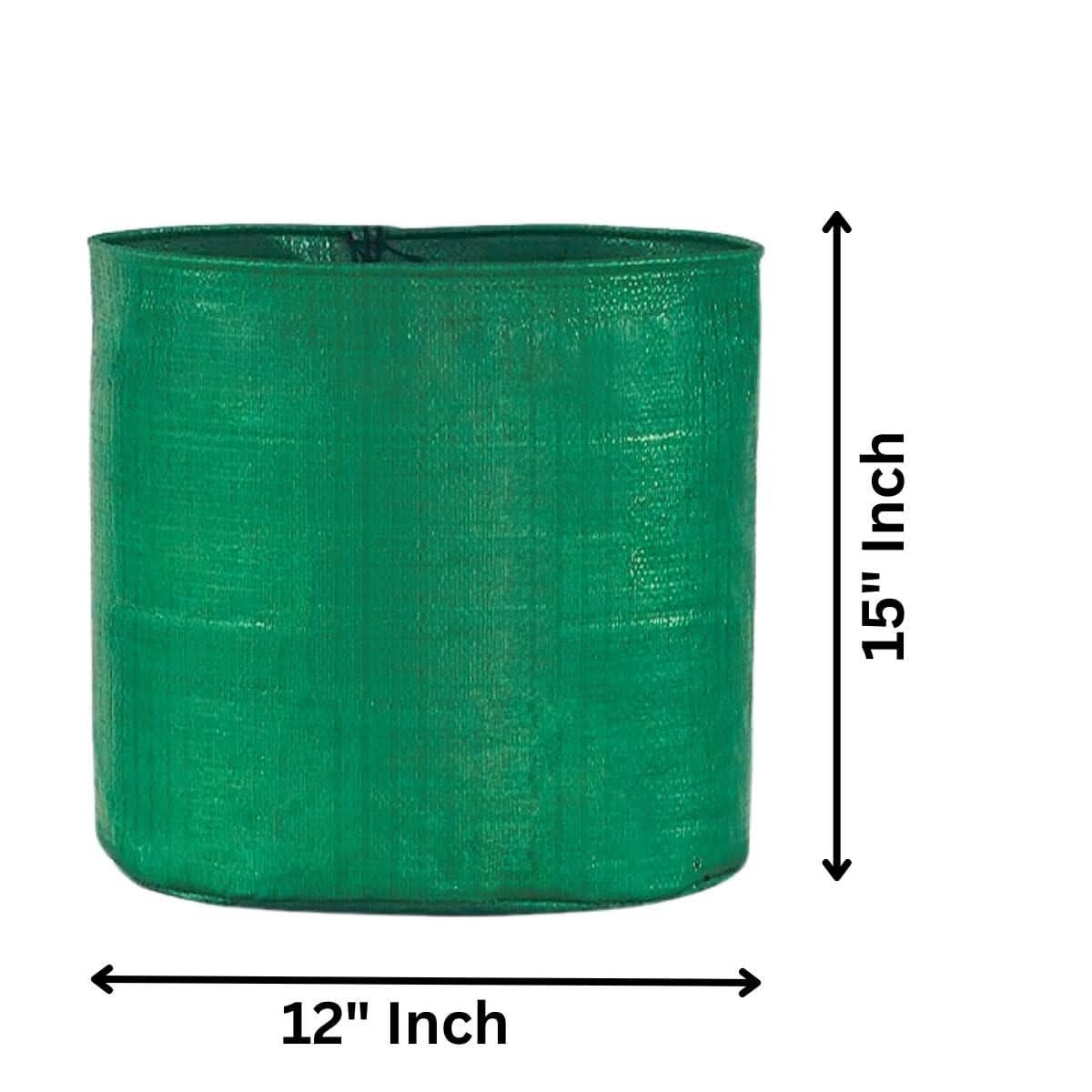 HDPE UV Protected Round Plants Grow Bags, Green Color Ideal for Terrace and Vegetable Gardening - Singhal Mart