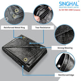 Heavy Duty Tarpaulin Sheet Black 170 GSM - Reinforced, UV Resistant, Waterproof - Singhal Mart