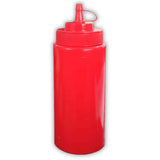 Ketchup Dispenser Bottle, 200 ML White/Red with Cap – Perfect for Home, Dining Tables, Cafes, and Restaurants, Includes Squeeze Bottle Cap - Singhal Mart