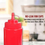 Ketchup Dispenser Bottle, 200 ML White/Red with Cap – Perfect for Home, Dining Tables, Cafes, and Restaurants, Includes Squeeze Bottle Cap - Singhal Mart