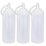 Ketchup Dispenser Bottle, 360 ML White – Pack of 3 Plastic Squeeze Bottles with Caps for Mustard and Sauces, Great for Home, Dining, and Cafes - Singhal Mart