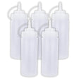 Ketchup Dispenser Bottle, 360 ML White – Pack of 5 Plastic Squeeze Bottles with Caps for Mustard and Sauces, Perfect for Home, Dining, and Cafes - Singhal Mart