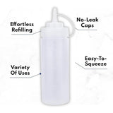 Ketchup Dispenser Bottle, 360 ML White with Cap – Plastic Squeeze Bottle for Mustard and Sauces, Perfect for Home, Dining Tables, and Cafes - Singhal Mart